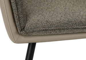 English Elm Dining Chair Set of 2 Two-tone Fabric and Leather Look Contemporary Kitchen Seating B2710P501893