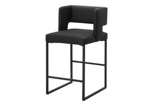 English Elm Barstool, Set of 2 Faux Leather Padded Seat Metal Frame Modern Kitchen Island B2710P501894