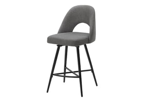 English Elm Barstool, Set of 2 Swivel Counter Height Upholstered Kitchen Island Seating Modern Grey B2710P501897