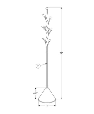 English Elm Coat Rack Hall Tree with 8 Hooks Powder Coated Black Metal Entryway Organizer B2710P501899