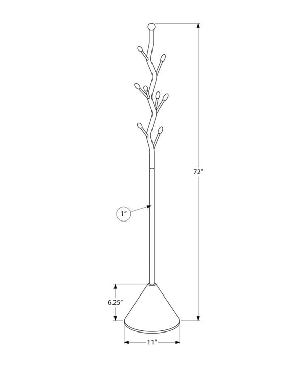 English Elm Coat Rack Hall Tree with 8 Hooks Powder Coated Black Metal Entryway Organizer B2710P501899