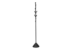 English Elm Coat Rack Hall Tree with 8 Hooks Powder Coated Black Metal Entryway Organizer B2710P501899