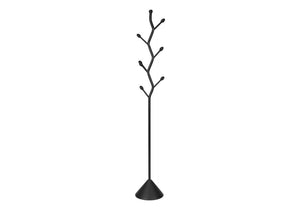 English Elm Coat Rack Hall Tree with 8 Hooks Powder Coated Black Metal Entryway Organizer B2710P501899