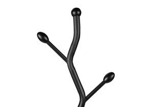 English Elm Coat Rack Hall Tree with 8 Hooks Powder Coated Black Metal Entryway Organizer B2710P501899