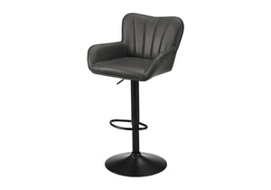 English Elm Barstool, Set of 2 Swivel Adjustable Faux Leather Kitchen Island Contemporary Seating Grey B2710P501902