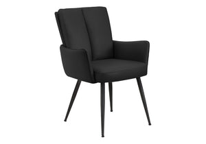 English Elm Dining Chair Set of 2 High Back Faux Leather Upholstered Modern Urban Seating Black B2710P558631