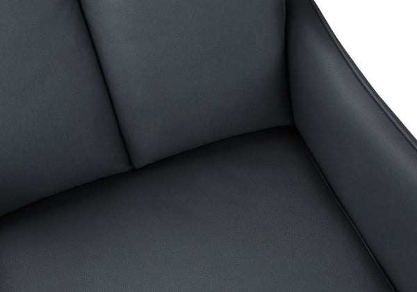 English Elm Dining Arm Chairs Set of 2 Blue Faux Leather with Black Metal Frame Modern Style B2710P558632