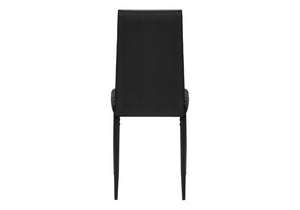 English Elm Dining Side Chairs Set of 2 Faux Leather Metal Legs Contemporary Kitchen Seating Black B2710P558635
