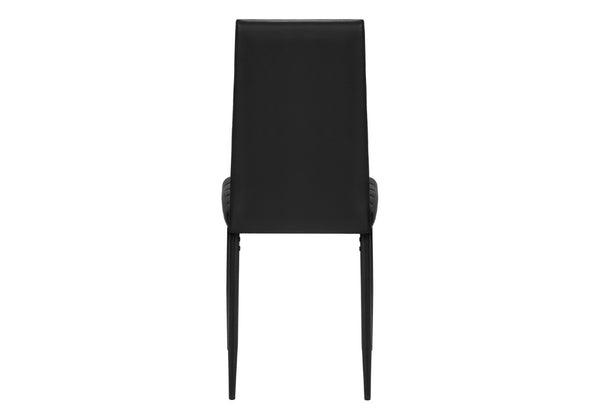 English Elm Dining Side Chairs Set of 2 Faux Leather Metal Legs Contemporary Kitchen Seating Black B2710P558635