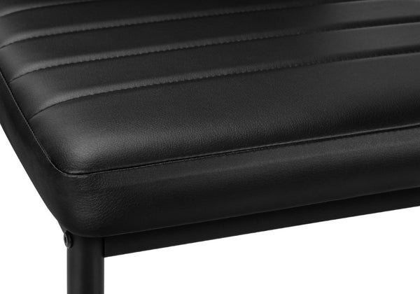 English Elm Dining Side Chairs Set of 2 Faux Leather Metal Legs Contemporary Kitchen Seating Black B2710P558635