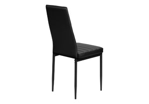 English Elm Dining Side Chairs Set of 2 Faux Leather Metal Legs Contemporary Kitchen Seating Black B2710P558635