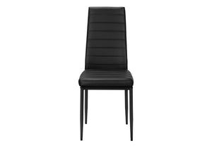 English Elm Dining Side Chairs Set of 2 Faux Leather Metal Legs Contemporary Kitchen Seating Black B2710P558635