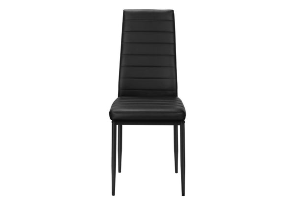 English Elm Dining Side Chairs Set of 2 Faux Leather Metal Legs Contemporary Kitchen Seating Black B2710P558635