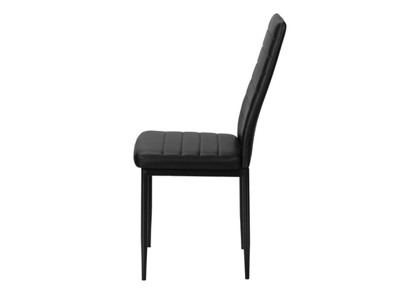 English Elm Dining Side Chairs Set of 2 Faux Leather Metal Legs Contemporary Kitchen Seating Black B2710P558635