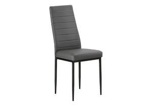 English Elm Dining Side Chairs Set of 2 Faux Leather Metal Legs Contemporary Kitchen Seating Dark Gray B2710P558637