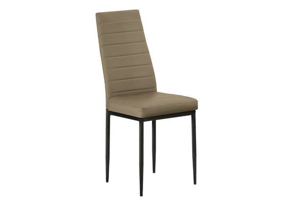 English Elm Dining Side Chairs Set of 2 Faux Leather Metal Legs Contemporary Kitchen Seating Taupe B2710P558638