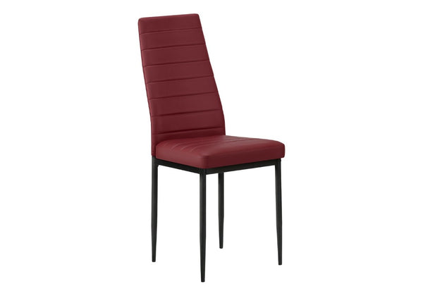 English Elm Dining Side Chairs Set of 2 Faux Leather Metal Legs Contemporary Kitchen Seating Red B2710P558639