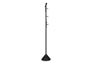 English Elm Coat Rack Freestanding Six Hook Satin Black Metal Organizer for Entryway or Bedroom B2710P558641