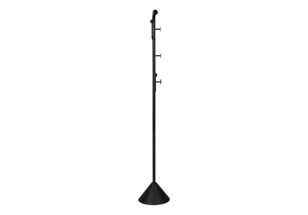 English Elm Coat Rack Freestanding Six Hook Satin Black Metal Organizer for Entryway or Bedroom B2710P558641