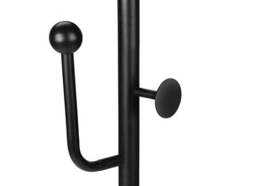 English Elm Coat Rack Freestanding Six Hook Satin Black Metal Organizer for Entryway or Bedroom B2710P558641