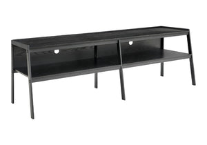 English Elm Tv Stand 72 Inch Open Frame Media Console Black Laminate Metal Living Room Modern B2710P558642