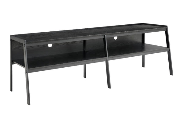 English Elm Tv Stand 72 Inch Open Frame Media Console Black Laminate Metal Living Room Modern B2710P558642