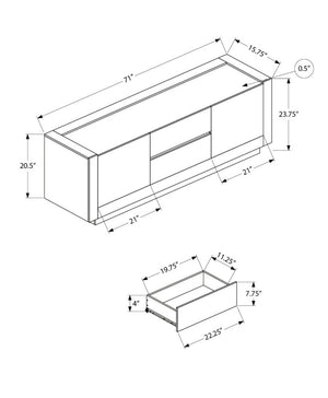 English Elm Tv Stand 72 Inch Travertine Stone Finish Media Console with Drawers for Living Room B2710P558644