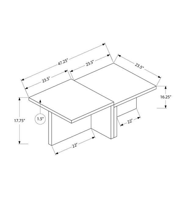 English Elm Coffee Table Rectangular Two Tier Travertine Laminate Top Modern Living Room Anchor B2710P558645