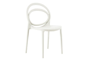 English Elm Outdoor Stackable Resin Dining Chairs Set of 4 Weather Resistant Modern Patio Seating White B2710P558650