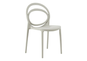 English Elm Outdoor Stackable Resin Dining Chairs Set of 4 Weather Resistant Modern Patio Seating Gray B2710P558651
