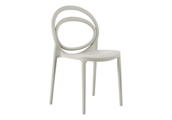 English Elm Outdoor Stackable Resin Dining Chairs Set of 4 Weather Resistant Modern Patio Seating Gray B2710P558651
