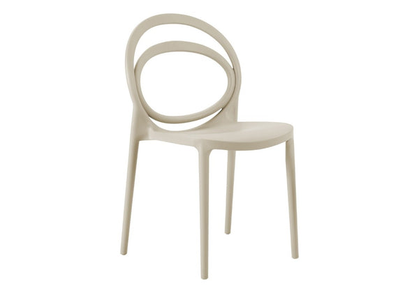 English Elm Outdoor Stackable Resin Dining Chairs Set of 4 Weather Resistant Modern Patio Seating Taupe B2710P558652