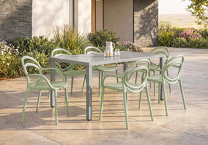English Elm Outdoor Stackable Resin Dining Chairs Set of 4 Weather Resistant Modern Patio Seating Green B2710P558653