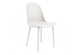 English Elm Outdoor Resin Dining Chairs Set of 4 Weather Resistant Matte Curved Contemporary Patio White B2710P558655