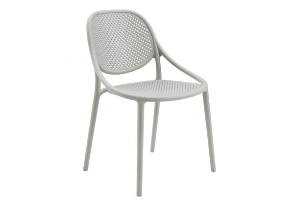 English Elm Outdoor Stacking Resin Armchairs Set of 4 Weather Resistant Patio Dining Seating Grey B2710P558660