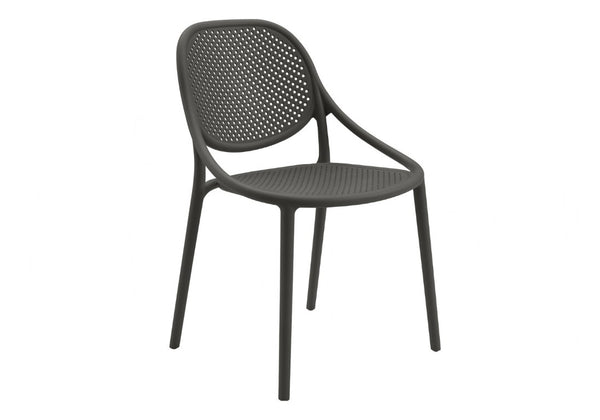 English Elm Outdoor Stacking Resin Armchairs Set of 4 Weather Resistant Patio Dining Seating Black B2710P558663