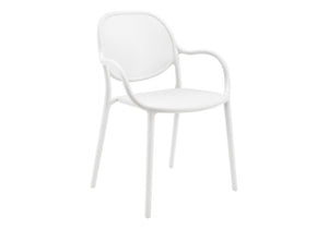 English Elm Outdoor Stackable Resin Armchair Set of Four for Patio Deck or Casual Dining White B2710P558664