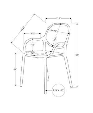 English Elm Outdoor Stackable Resin Armchair Set of Four for Patio Deck or Casual Dining Grey B2710P558665