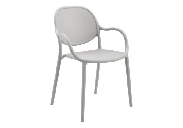 English Elm Outdoor Stackable Resin Armchair Set of Four for Patio Deck or Casual Dining Grey B2710P558665