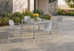 English Elm Outdoor Stackable Resin Armchair Set of Four for Patio Deck or Casual Dining Grey B2710P558665