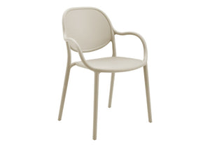 English Elm Outdoor Stackable Resin Armchair Set of Four for Patio Deck or Casual Dining Taupe B2710P558666