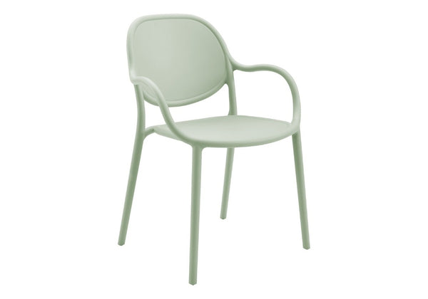 English Elm Outdoor Stackable Resin Armchair Set of Four for Patio Deck or Casual Dining Green B2710P558667