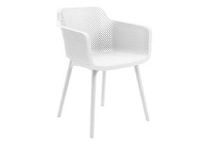 English Elm Outdoor Resin Dining Chairs Set of 4 Ergonomic Weather Resistant Modern Patio Seating White B2710P558669
