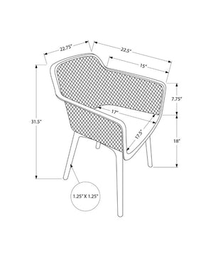 English Elm Outdoor Resin Dining Chairs Set of 4 Weather Resistant Modern Patio Seating B2710P558673