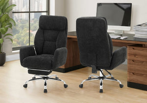 English Elm Office Chair Ergonomic High Back Foam Seat with Chrome Accents and Full Recline Black Fabric B2710P558680