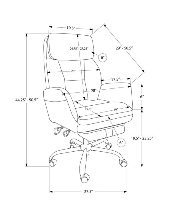 English Elm Office Chair Ergonomic High Back Foam Seat with Chrome Accents and Full Recline Black Fabric B2710P558680