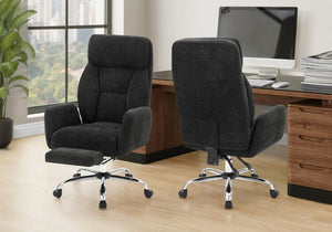 English Elm Office Chair Ergonomic High Back Foam Seat with Chrome Accents and Full Recline Black Fabric B2710P558680