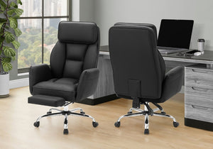 English Elm Office Chair Ergonomic High Back Foam Seat with Chrome Accents and Full Recline Black Leather Look B2710P558681