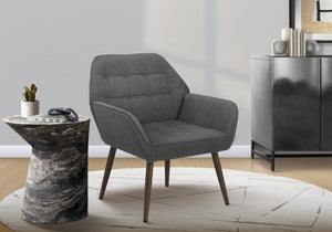 English Elm Accent Chair Light Grey Upholstered Seat Walnut Metal Legs Modern Living Room Light Gray B2710P558682