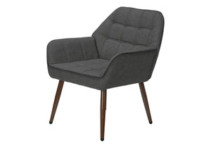 English Elm Accent Chair Light Grey Upholstered Seat Walnut Metal Legs Modern Living Room Light Gray B2710P558682